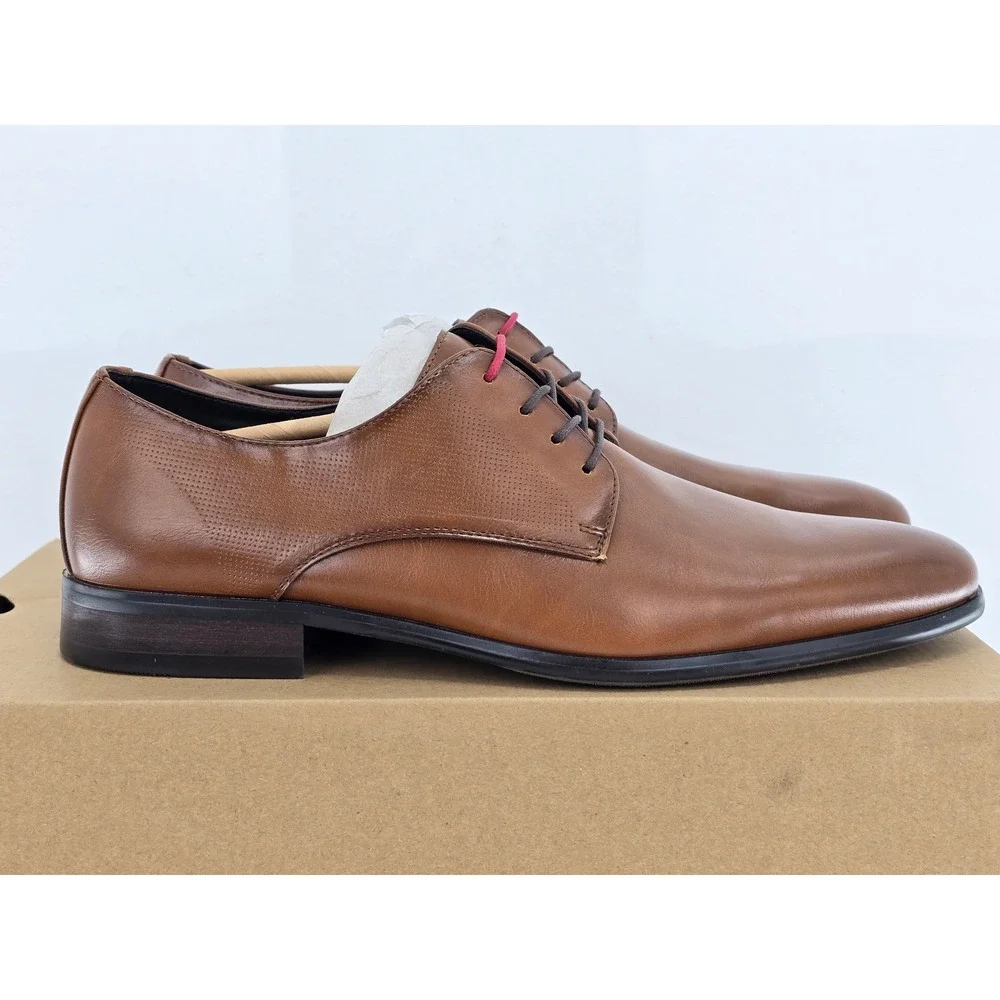 Call It Spring Hudsen-220 Dress Shoes Mens 8 Cognac Vegan Leather -New‎